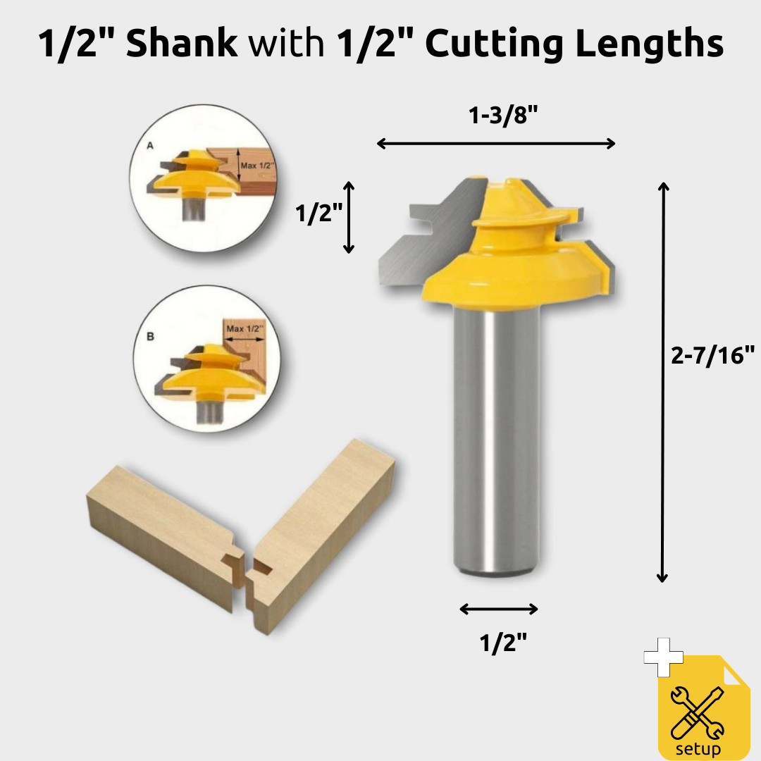 WoodyLock® 45° Lock Verstekfrees - 1/2" Schacht
