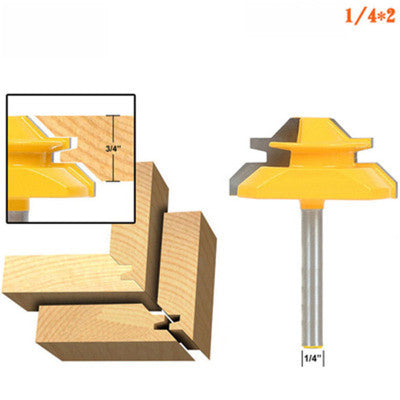 WoodyLock® 45° Lock Miter Router Bit - 1/4" (6.35 mm) Shank