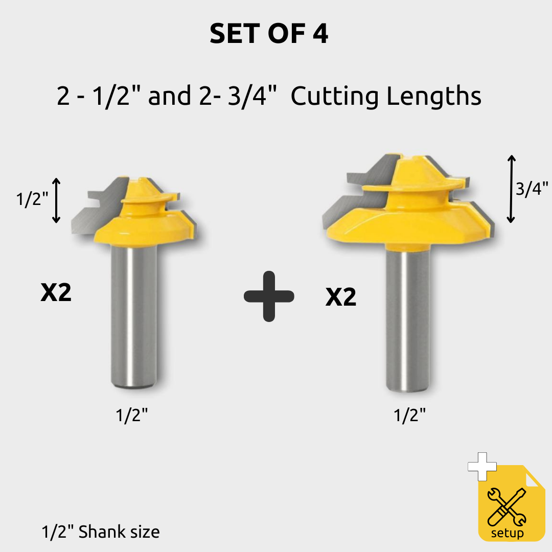 WoodyLock® 45° Lock Verstekfrees - 1/2" Schacht