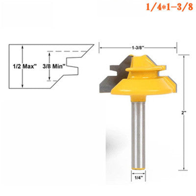 WoodyLock® 45° Lock Miter Router Bit - 1/4" (6.35 mm) Shank