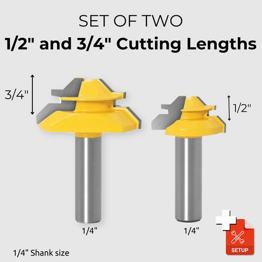 WoodyLock® 45° Lock Verstekfrees - 1/4" (6,35 mm) schacht