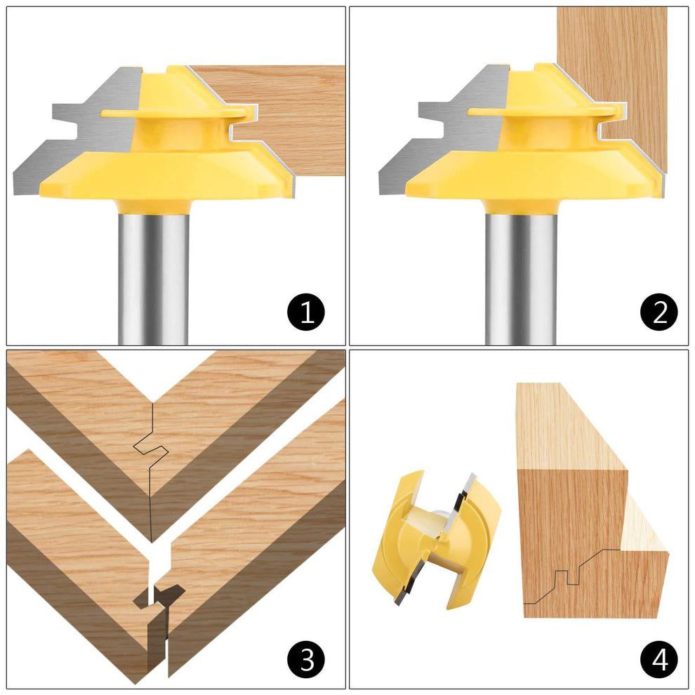 WoodyLock® 45° Lock Verstekfrees - 1/2" Schacht