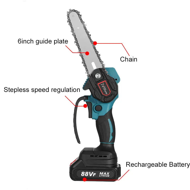 WoodyLock® Cordless Electric Chainsaw with 2 Batteries