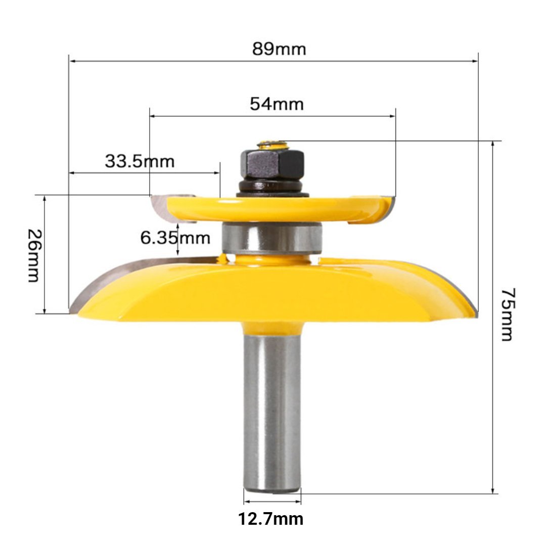 Raised Panel Router Bit - Cove with Backcutter - 1/2" Shank