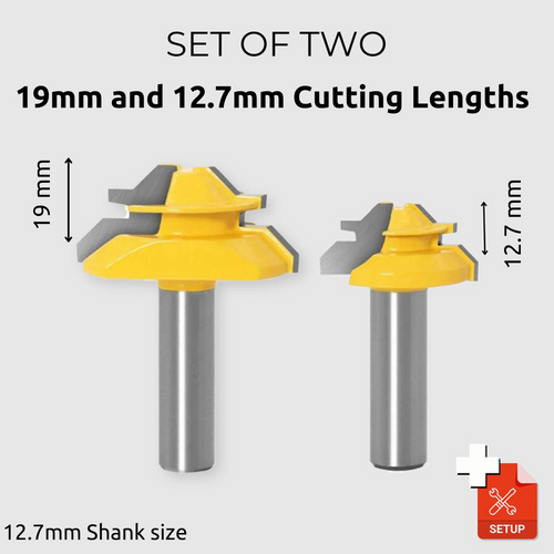 WoodyLock® 45° Lock Verstekfrees - 12,7 mm (1/2") schacht 