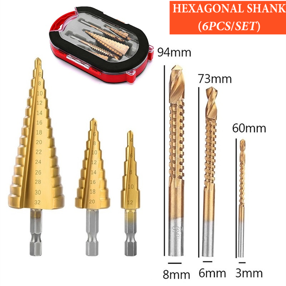 WoodyLock® Titanium Plating Drill Bit Set（6pcs）