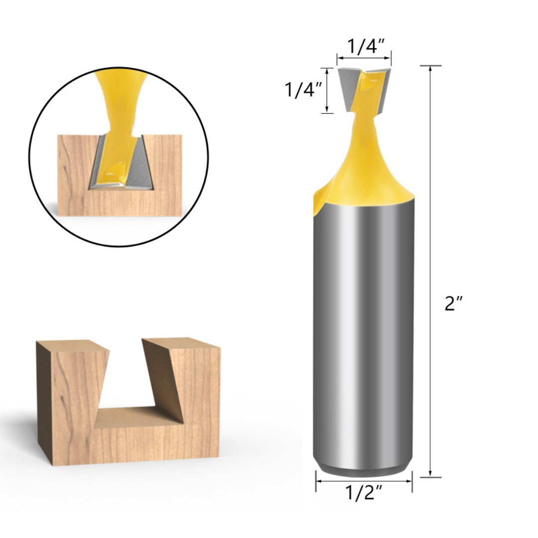 Whiteside #605 1/2" Shank 6-Piece Dovetail Router Bit Set - Premium Woodworking