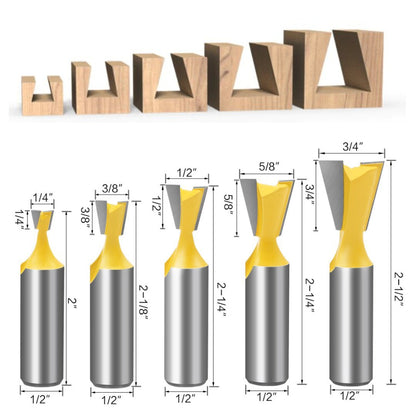 Dovetail Router Bits - 1/2" Shank